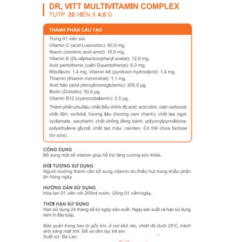 Dr.Vitt Multivitamin Complex - Viên Sủi Bổ Sung Multivitamin - Nhập Khẩu Ba Lan