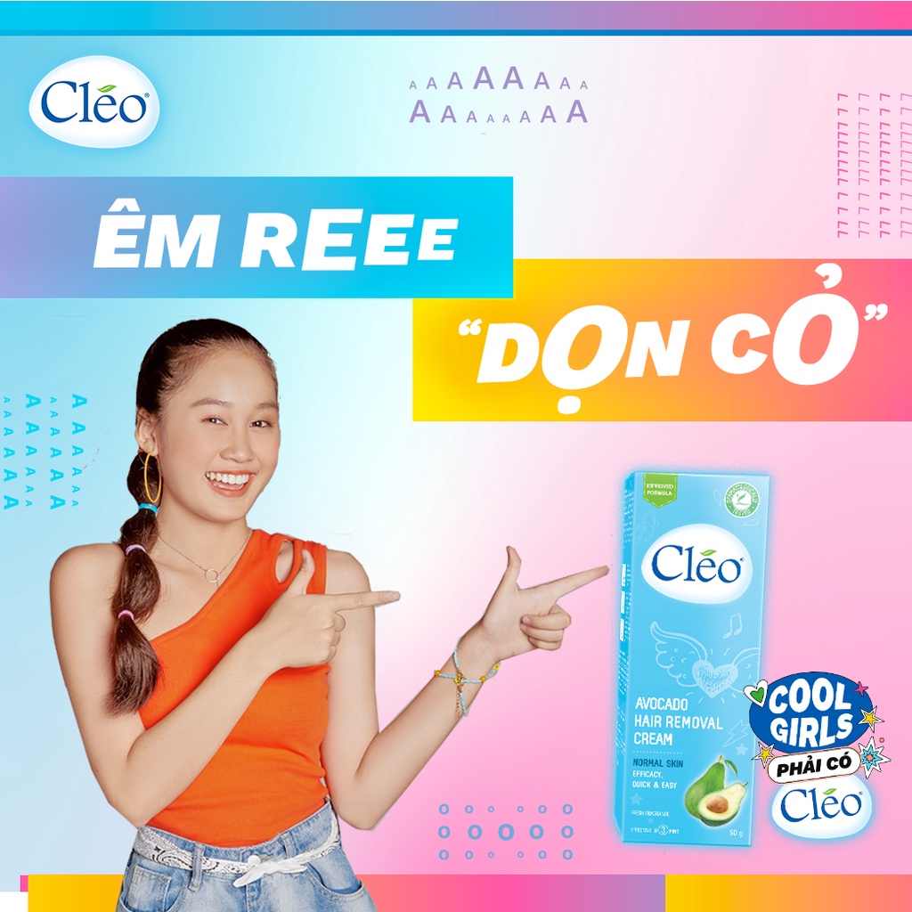 Bộ đôi Kem tẩy lông Cléo 50g cho da thường và Lotion Tẩy Lông Cléo 90ml cho mọi loại da tẩy lông toàn thân an toàn