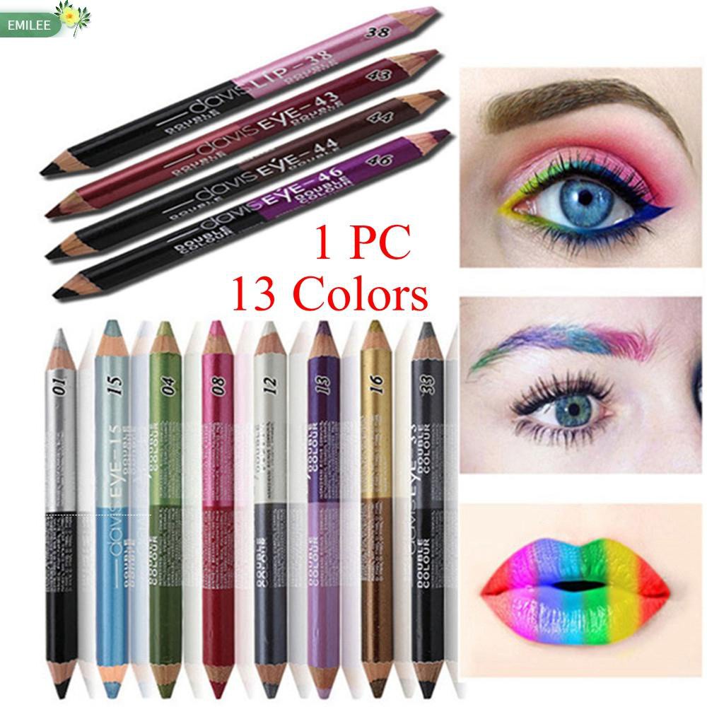 EMILEE💋 Makeup Beauty Eyeshadow Pen Colourful Highlighter Pigment Glitter Eyeliner Pencil Waterproof Double Color Long Lasting Fashion Eye Cosmetics