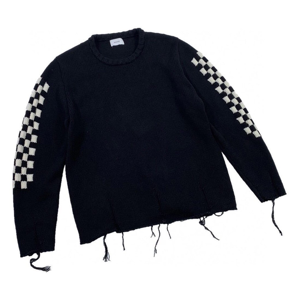 Áo len RHUDE check sleeve sweater fw20