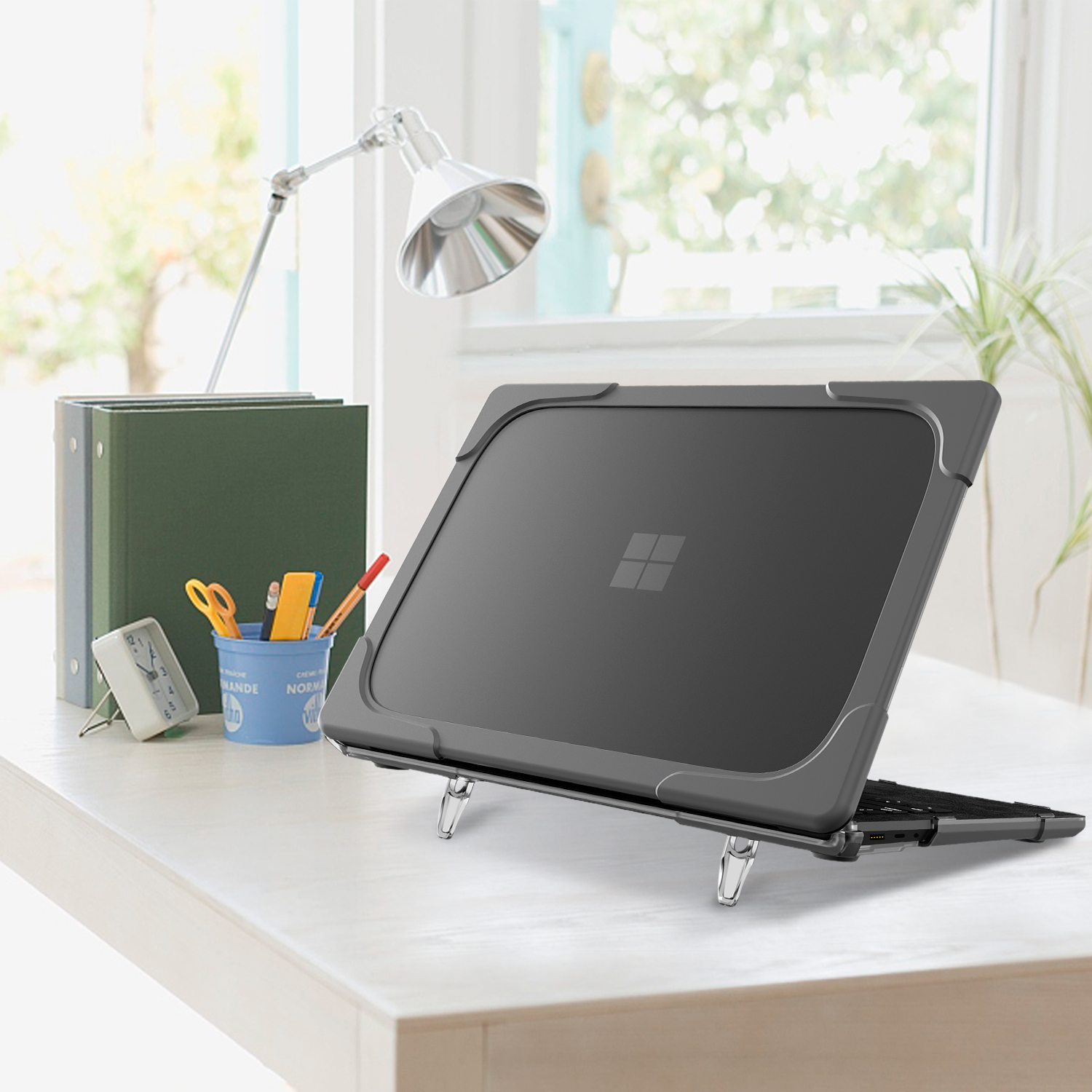 Ốp lưng da chống rơi có giá đỡ cho Microsoft Surface Laptop 1/2/3 13.5 inch model bàn phím 1769 1867