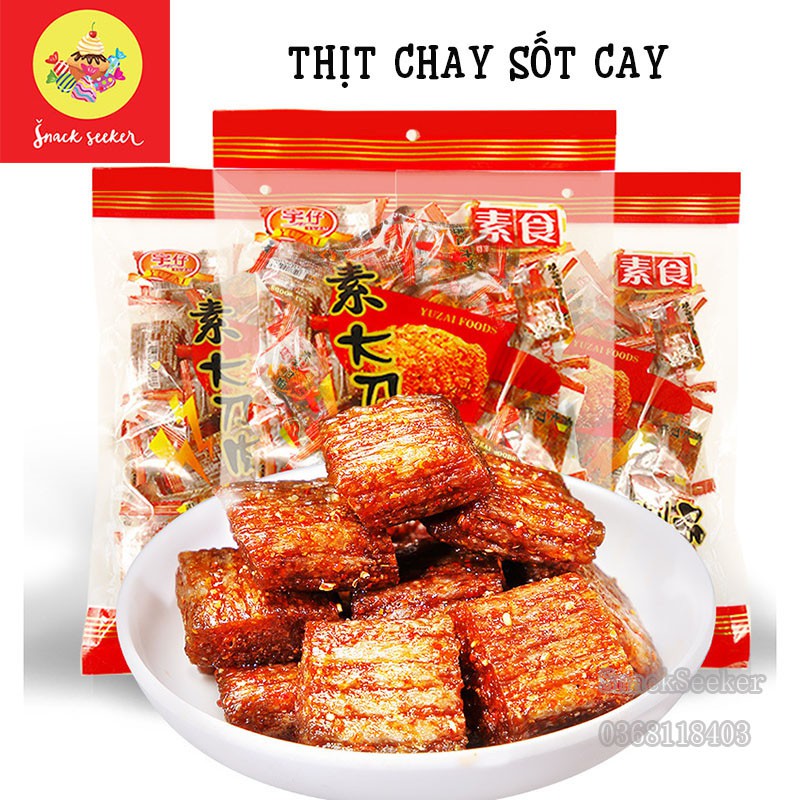 🍗🍗COMBO 38 gói THỊT CHAY SỐT CAY-TÚI 258g-Ăn vặt thơm ngon-SNACKSEEKER🍗🍗🍗