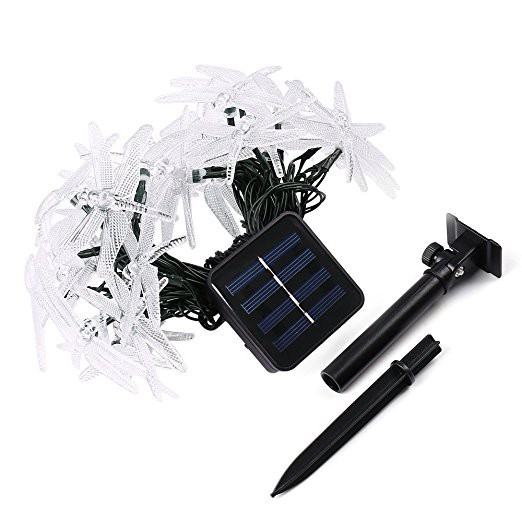 Đèn LED 20 bóng cao cấp dạng chuồn chuồn không thấm nước chạy bằng năng lượng mặt trời cao cấp
