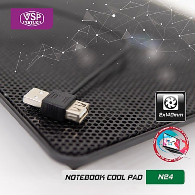 Đế tản nhiệt Laptop Cooler N23 (2 Fan 8cm) chính hãng