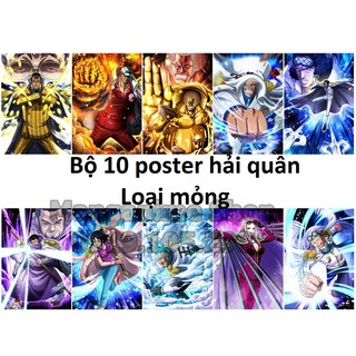 Bộ 10 tấm tranh poster hải quân trong Onepiece loại mỏng - marine poster onepiece