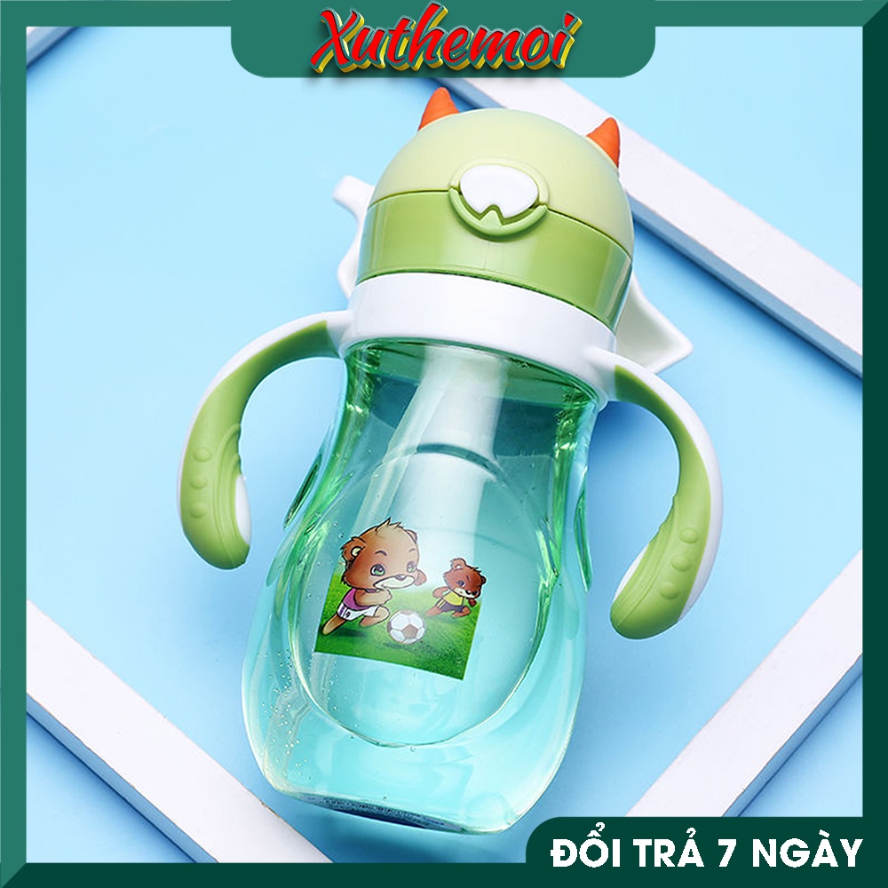 Bình uống nước cho bé, bình nước cho bé đi học XUTHEMOI 480ml mẫu đẹp nhựa an toàn
