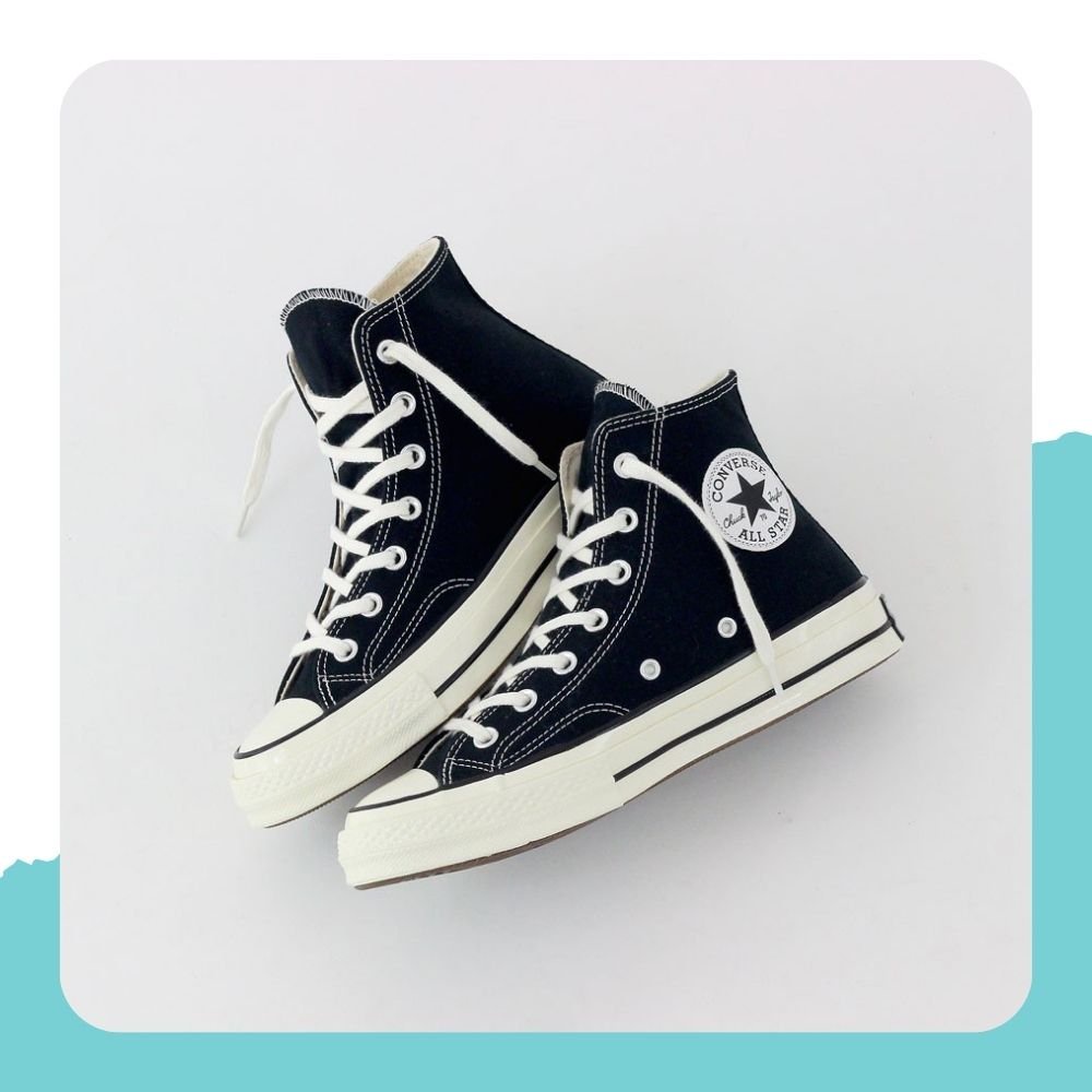 Giày 𝐂𝐎𝐍𝐕𝐄𝐑𝐒𝐄 1970s Nam Nữ, 𝐂𝐎𝐍𝐕𝐄𝐑𝐒𝐄 Cổ Cao/Thấp , Giày CV Đen Trắng Full box bill