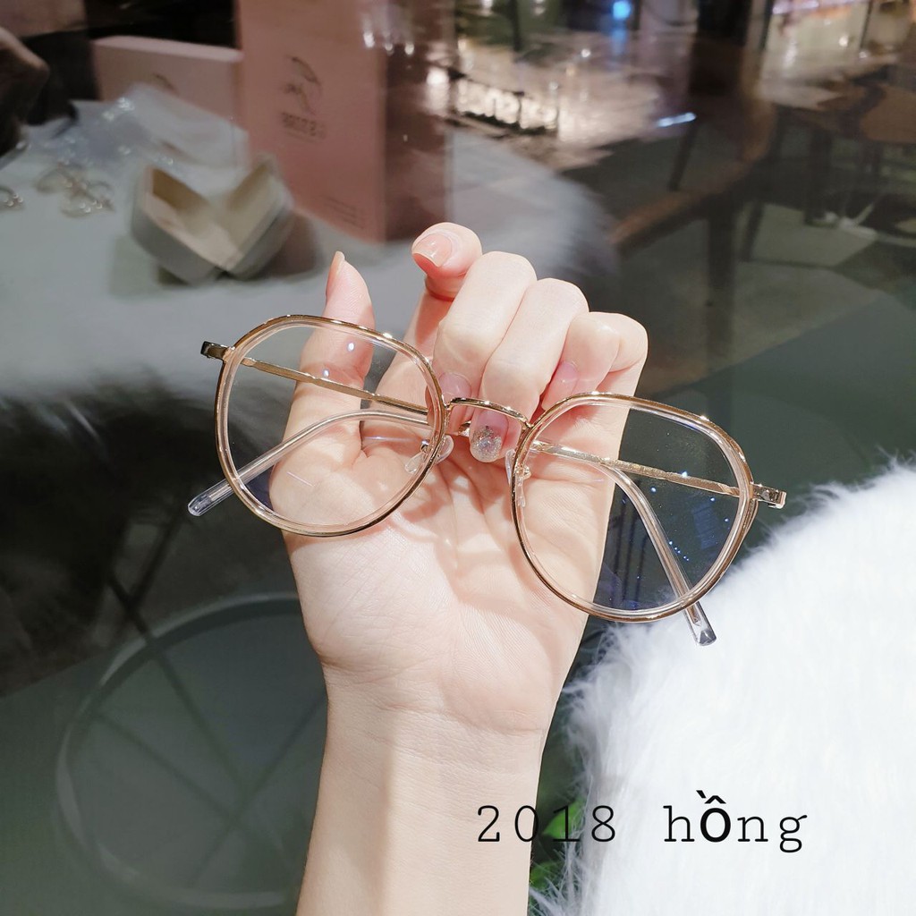 Gọng kính mắt tròn hợp kim Qiwa Eyewear 2018, Kính cận nữ mắt tròn gọng kim loại