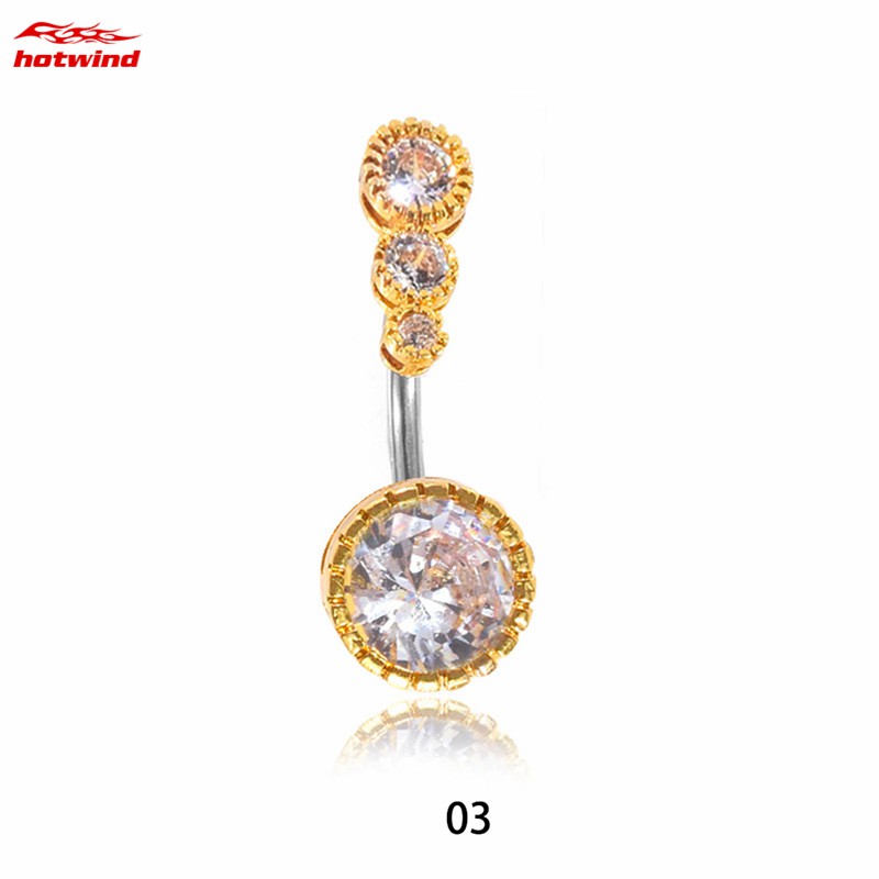 Set 4 Khuyên Rốn Đính Đá Thời Trang Cho Nữ