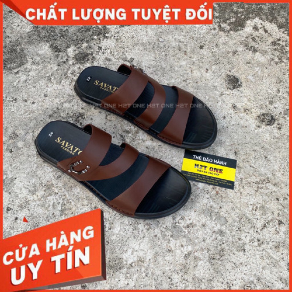 Dép Da Nam Cao Cấp Da Bò Nguyên Tấm Được Khâu Chỉ Dù Chắc Chắn Phong Cách Trẻ Trung Hiện Đại HT0166