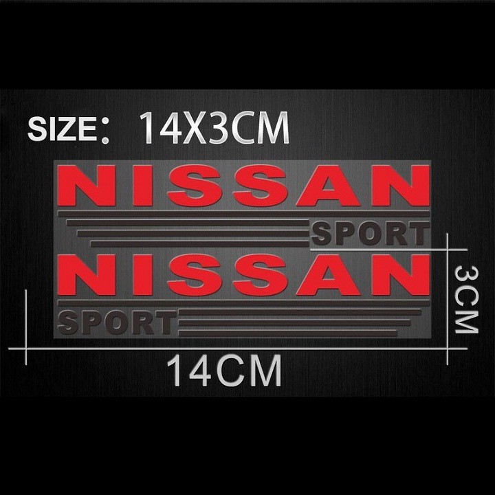 Bộ 2 Tem Dán Gương Chiếu Hậu Ô Tô NISSAN cao cấp