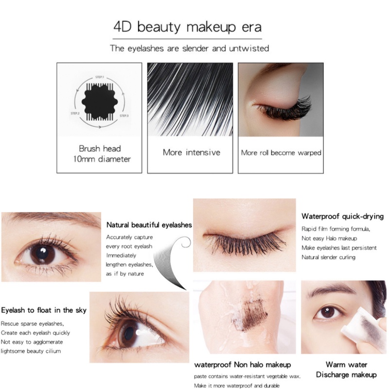 [Hàng mới về] Mascara QIC 3d màu đen chống thấm nước uốn cong làm dày và dài mi