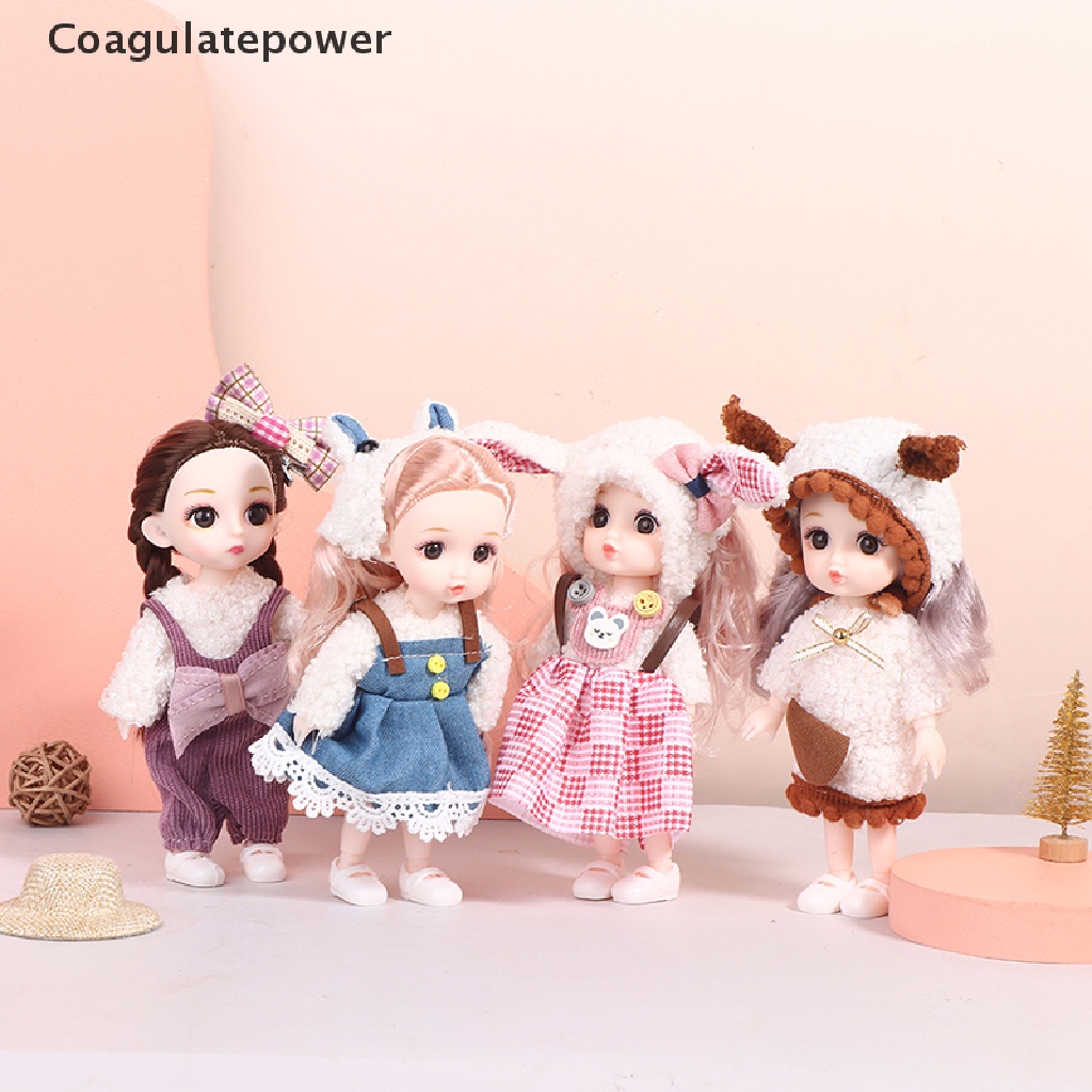 Búp Bê Mini 16cm Có Khớp Cử Động Kèm Quần Áo Xinh Xắn