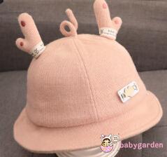 BABYGARDEN-Baby Winter Bucket Hat, Cute Wide Brim UV Protection Fisherman Hat with Deer Antlers