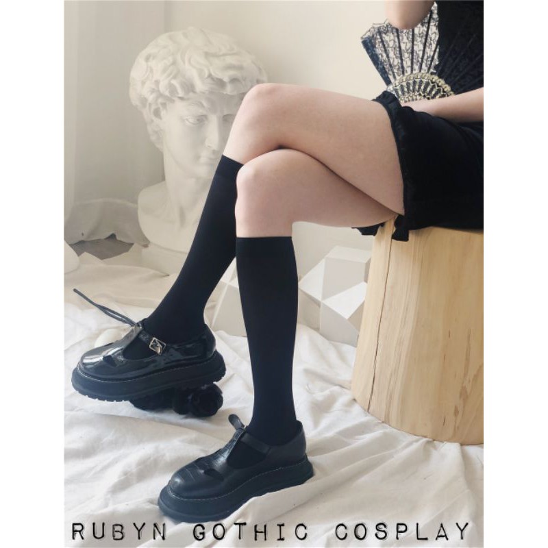 🍁 Tất trơn trắng, đen phong cách lolita học sinh ( hàng quảng châu ) | BigBuy360 - bigbuy360.vn