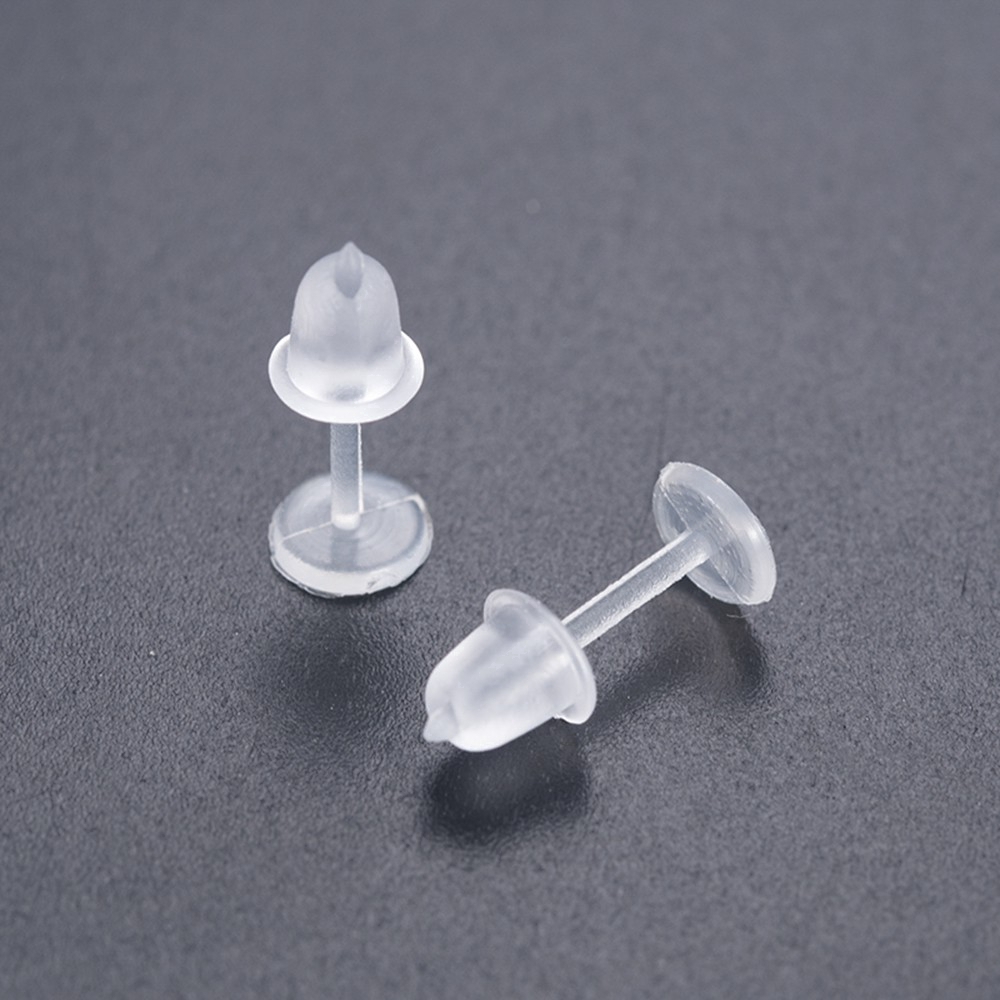 50pcs of Simple Anti-allergy Transparent Transparent Rubber Earrings
