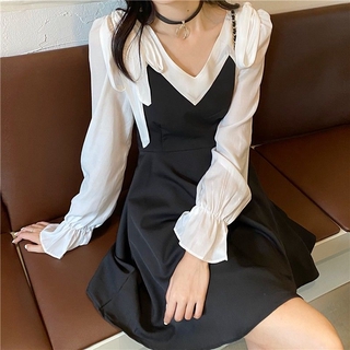 Đầm ôm dài tay cổ tròn eo thắt dây thời trang