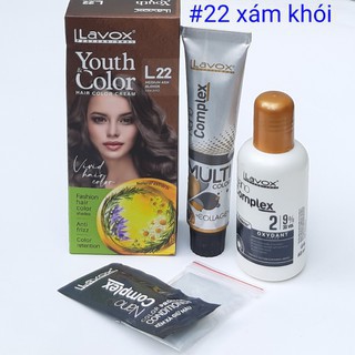 Kem nhuộm màu thời trang Youth color Lavox L22 Màu Xám Khói