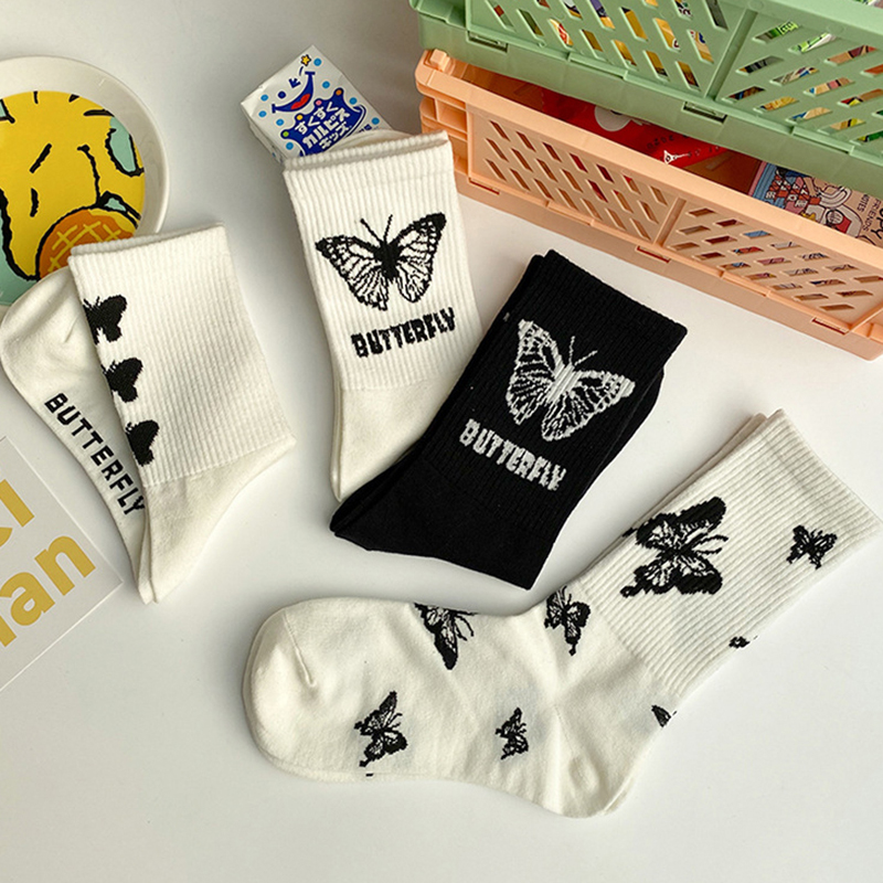 Tất Cotton Thoáng Khí In Họa Tiết Hoạt Hình Dễ Thương