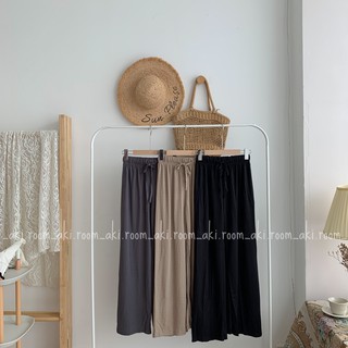 Quần suông cotton lạnh cạp chun có dây thắt