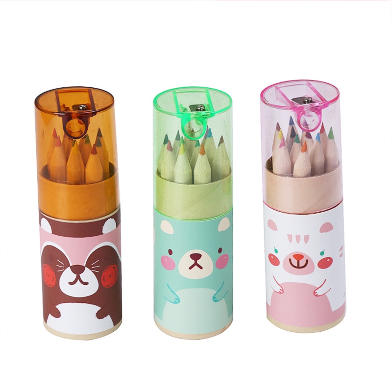 Bộ 12 Cây Bút Chì Màu Sắc Kèm Đồ Chuốt Và Hộp Giấy Kraft Dành Cho Vẽ Tranh Văn Phòng Trường Học