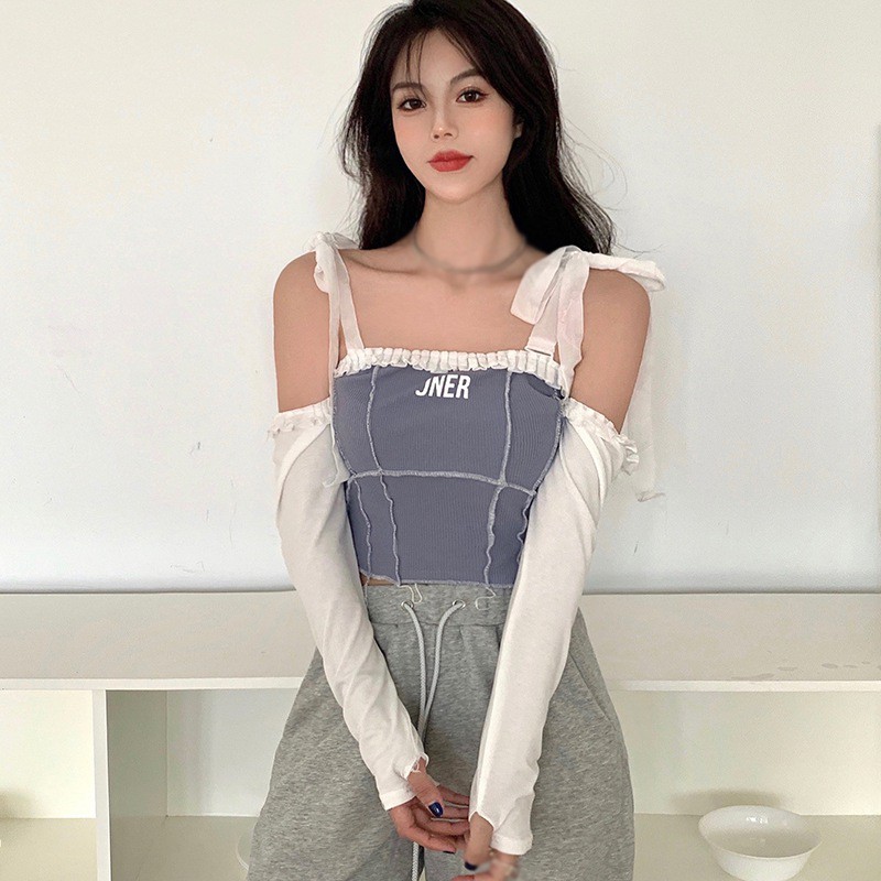 Áo kiểu dệt kim tay dài hở vai quyến rũ thời trang cho nữ | BigBuy360 - bigbuy360.vn