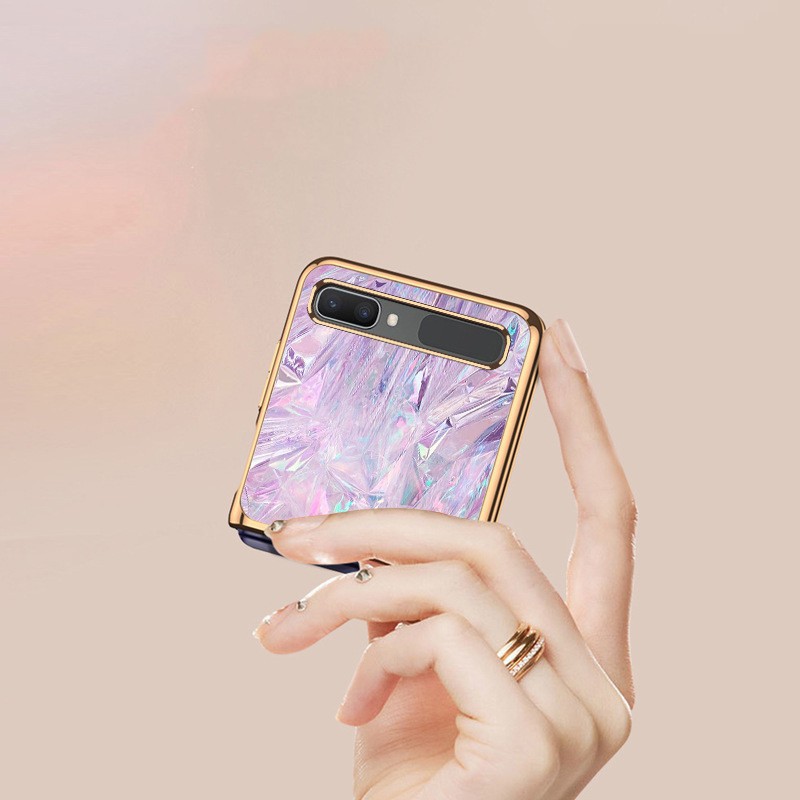 Ốp Lưng Tráng Gương Họa Tiết Kim Cương Cho Samsung Galaxy Z Flip F7000 5g