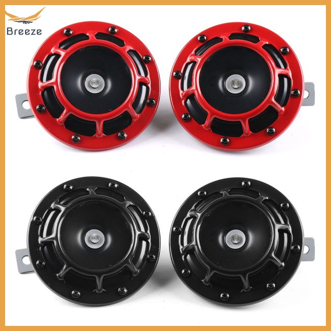 Set 2 Kèn Hơi Tiếng Siêu Lớn 12V 115dB Hella Chuyên Dụng Cho Xe Hơi, Xe Máy Đen