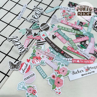 💖 Die Cut Trang Trí Scrapbook Chủ Đề “Romance” – Miếng Cắt Sẵn Tạo Hiệu Ứng Nổi Dễ Thương