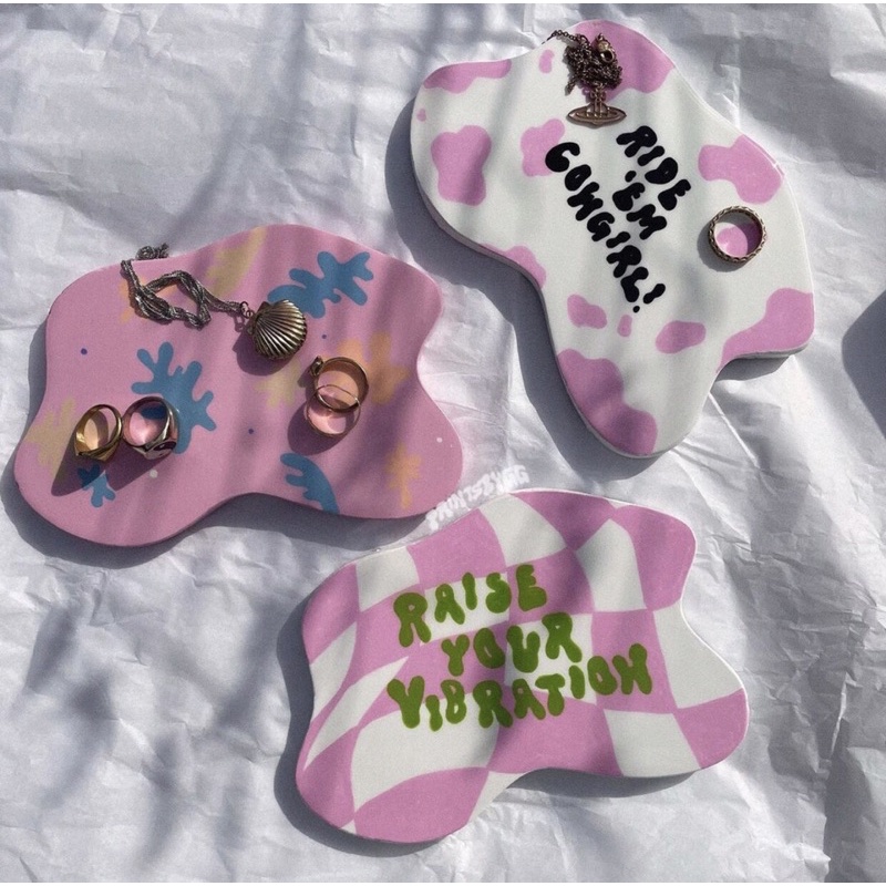 SET TRANG TRÍ KHAY THẠCH CAO // DIY PAINTING GYPSUM TRAY