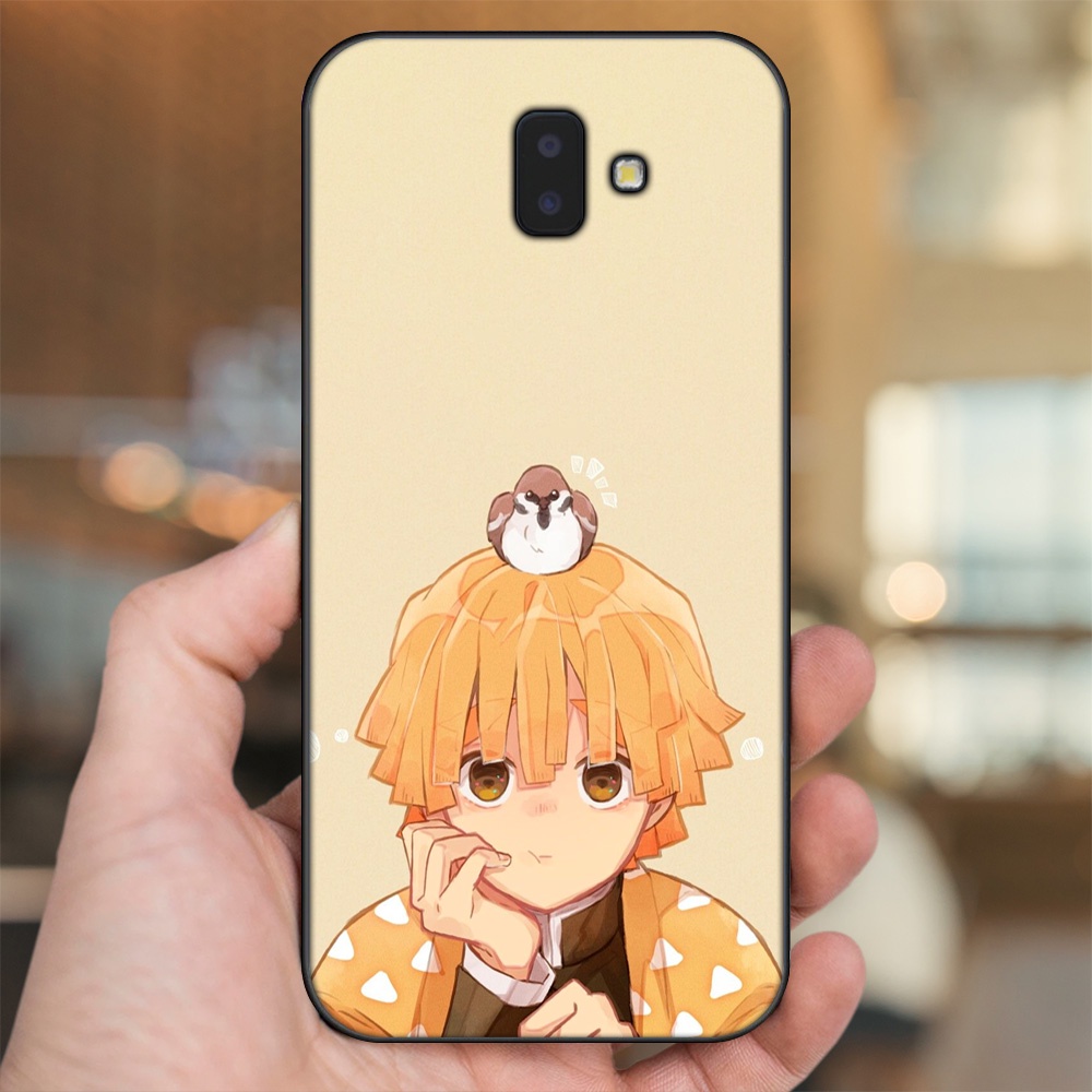 Ốp lưng Samsung J6 Plus viền đen in hình Zenitsu Kimetsu no Yaiba