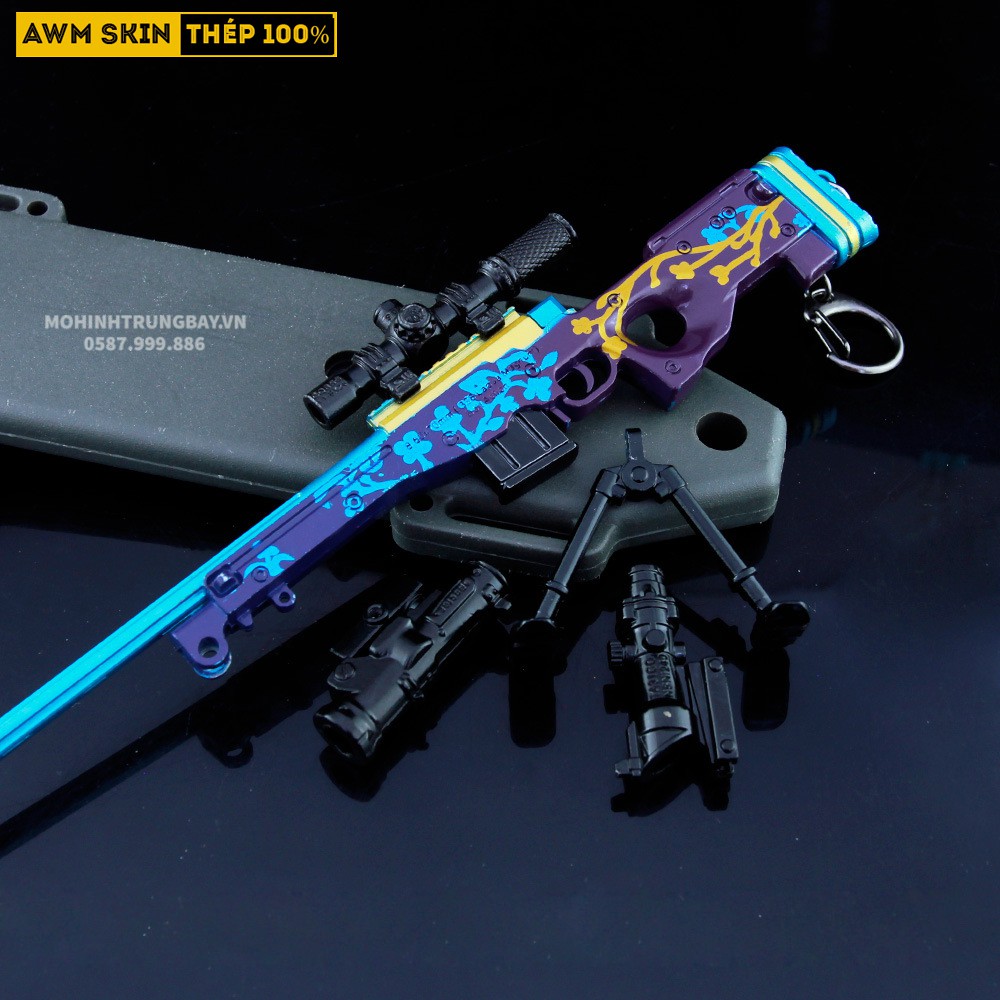 Mô HÌnh PUBG AWM SKin Bống Đêm Tặng Kèm 3 Scope Và Kệ Trưng Bày 19cm