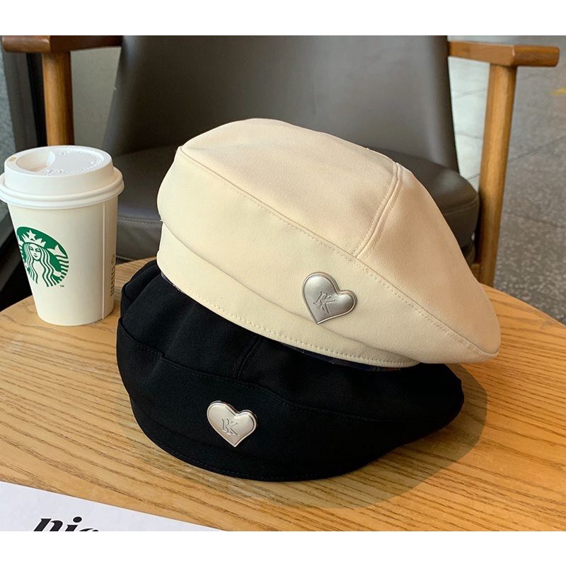 Mũ Beret Tag Trái Tim Chữ KK Mẫu Mới Nhất