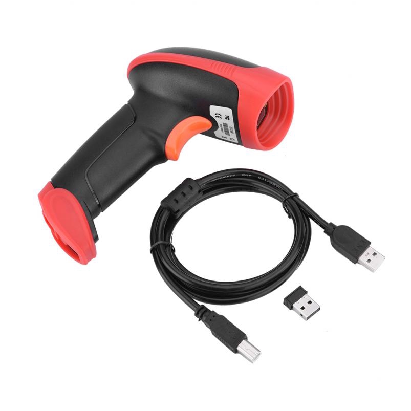 1buycart 15mil Precise Wireless 2D QR Code Scanner 2.4G 30000 QR Codes Storage Wireless Barcode Scanner