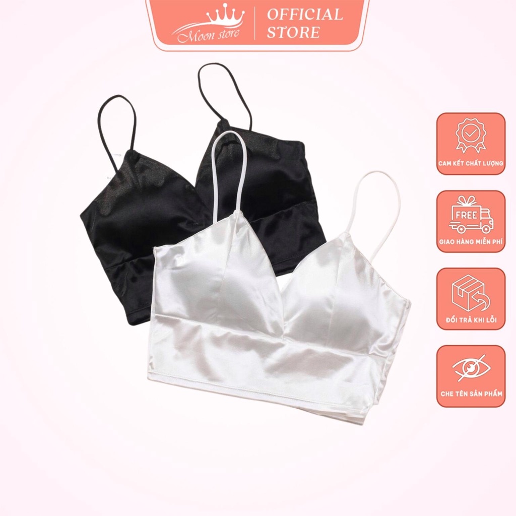 Áo lót áo bra nữ satin lụa phi bóng bản to 8 móc cài sexy BR64
