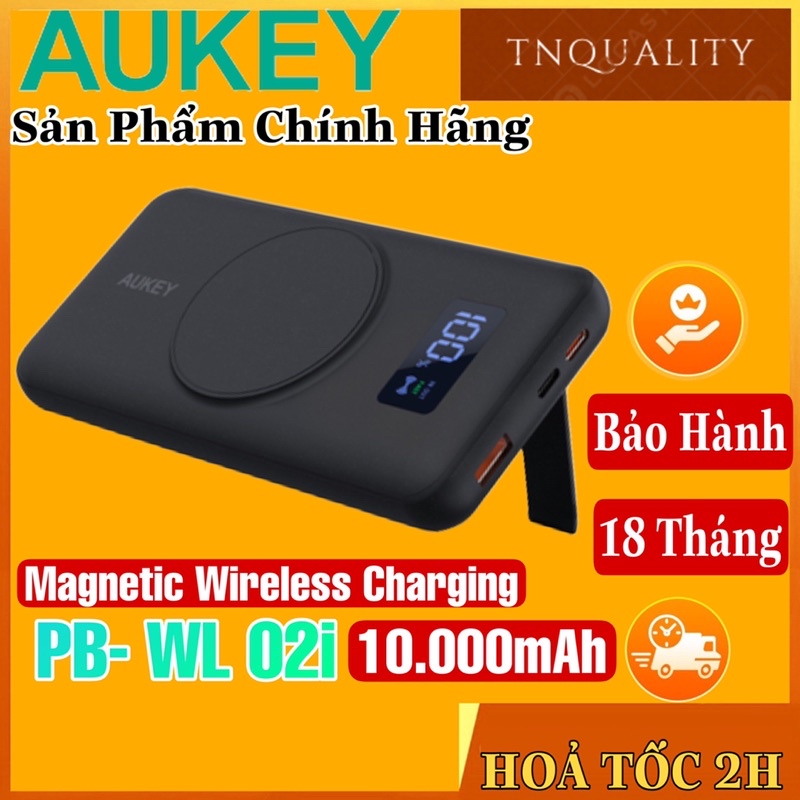 PIN SẠC DỰ PHÒNG KIÊM SẠC KHÔNG DÂY MAGSAFE AUKEY 10000MAH 10W PB-WL02I