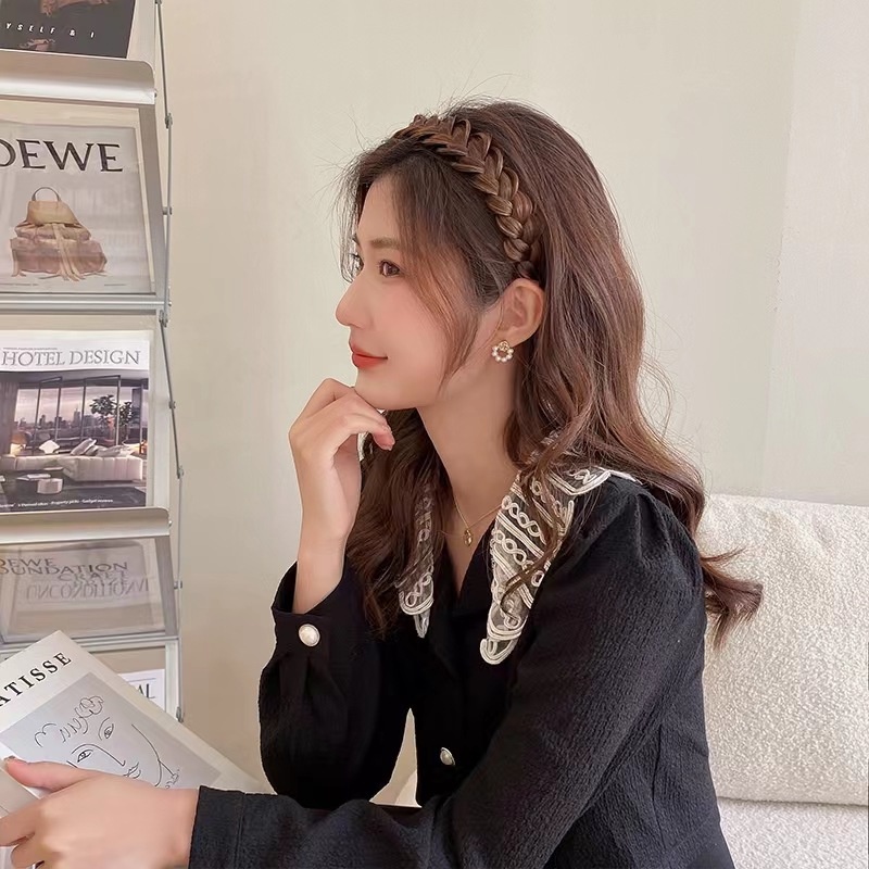 【Bờm Tóc Tết】Băng đô Cài Tóc Giả Thắt Bím Phong Cách Thời Trang Hàn Quốc Cho Nữ