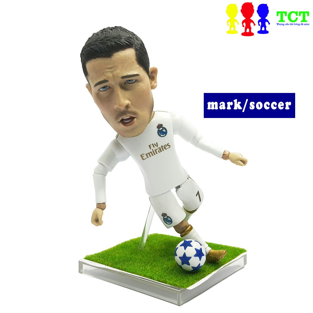 Tượng cầu thủ bóng đá MarkSoccer 13cm Eden Harzard - Real Madrid thỏa thích tạo dáng