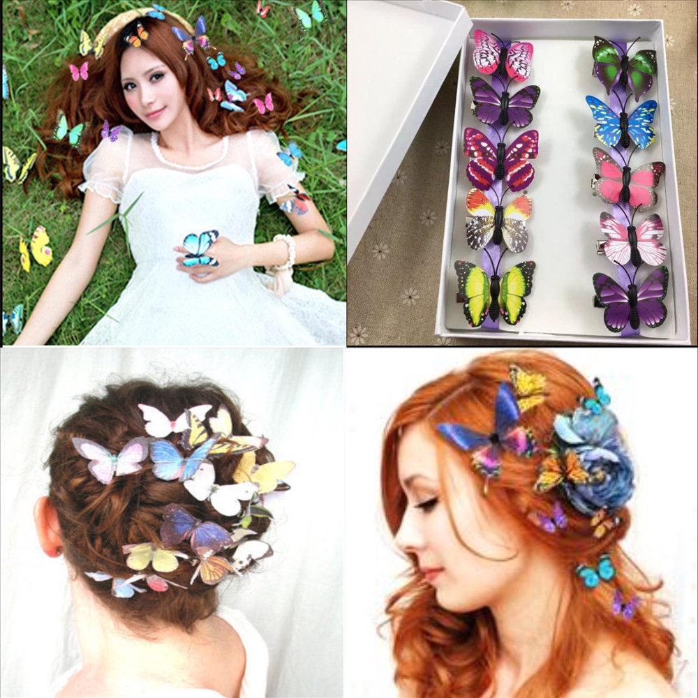 Set 5 Kẹp Tóc Hình Bướm Cho Cô Dâu