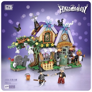 Đồ chơi lắp ráp xếp hình mô hình Lego Halloween Ngôi nhà Halloween LOZ kèm đèn led