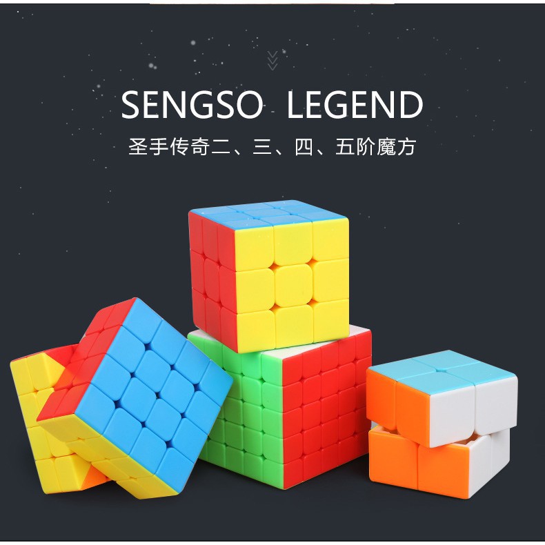 ❤️ HOTSALE ❤️ Combo Hộp 4 Rubik SENGSO 2x2 3x3 4x4 5x5 Xoay trơn mượt, bẻ góc tốt - HÀNG NHẬP KHẨU