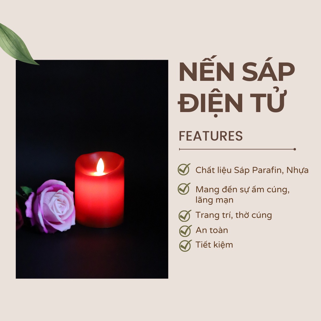 [HÀNG CÓ SẴN] HCM - Đèn Sáp Chảy Điện Tử, Nến Điện Tử Trang Trí Giáng Sinh Spa Tiệc Cưới, DÙNG PIN AAA (SÁP THẬT)