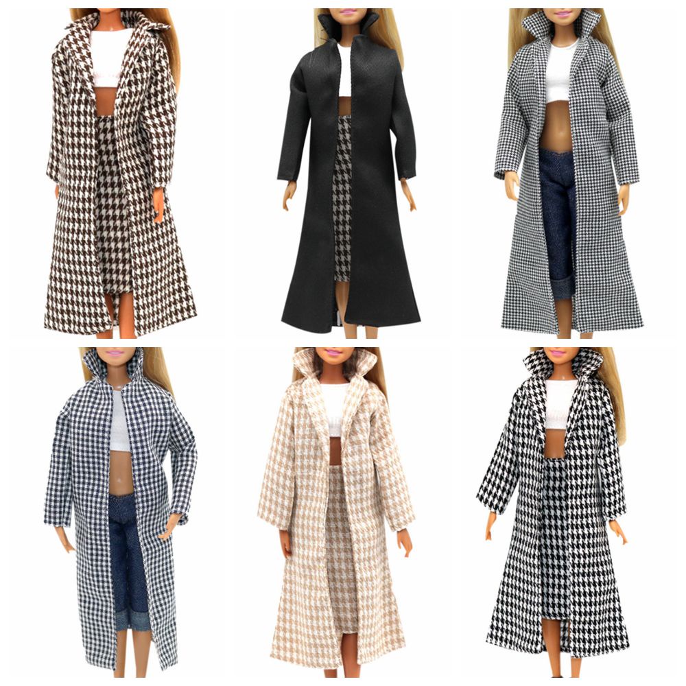 Áo khoác mùa đông mini màu nâu đen tỉ lệ 1/6 cho búp bê