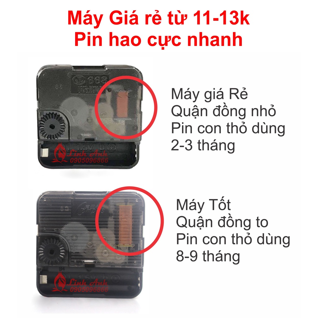 Máy đồng hồ treo tường loại tốt, kim trôi