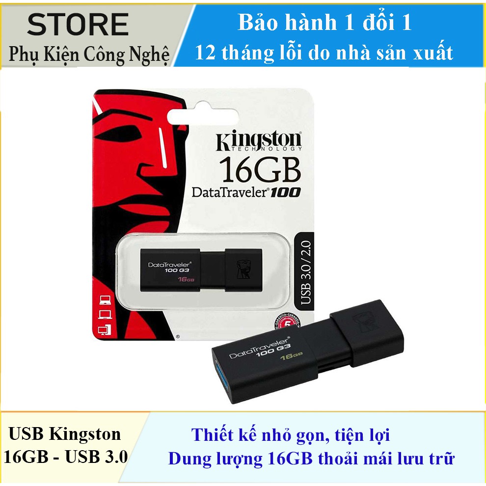 USB Kingston 16 GB Data Traveler 101 nhỏ gọn tiện lợi - USB 2.0/3.0