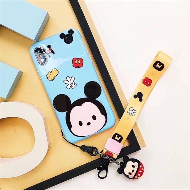 Ốp iPhone Tsum Hoạt Hình Kèm Dây Đeo X/Xs Max/7plus/8plus/6plus