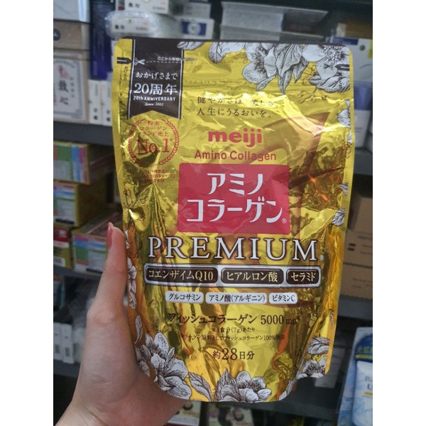 Bột collagen Meiji màu hồng 214g nội địa Nhật chính hãng