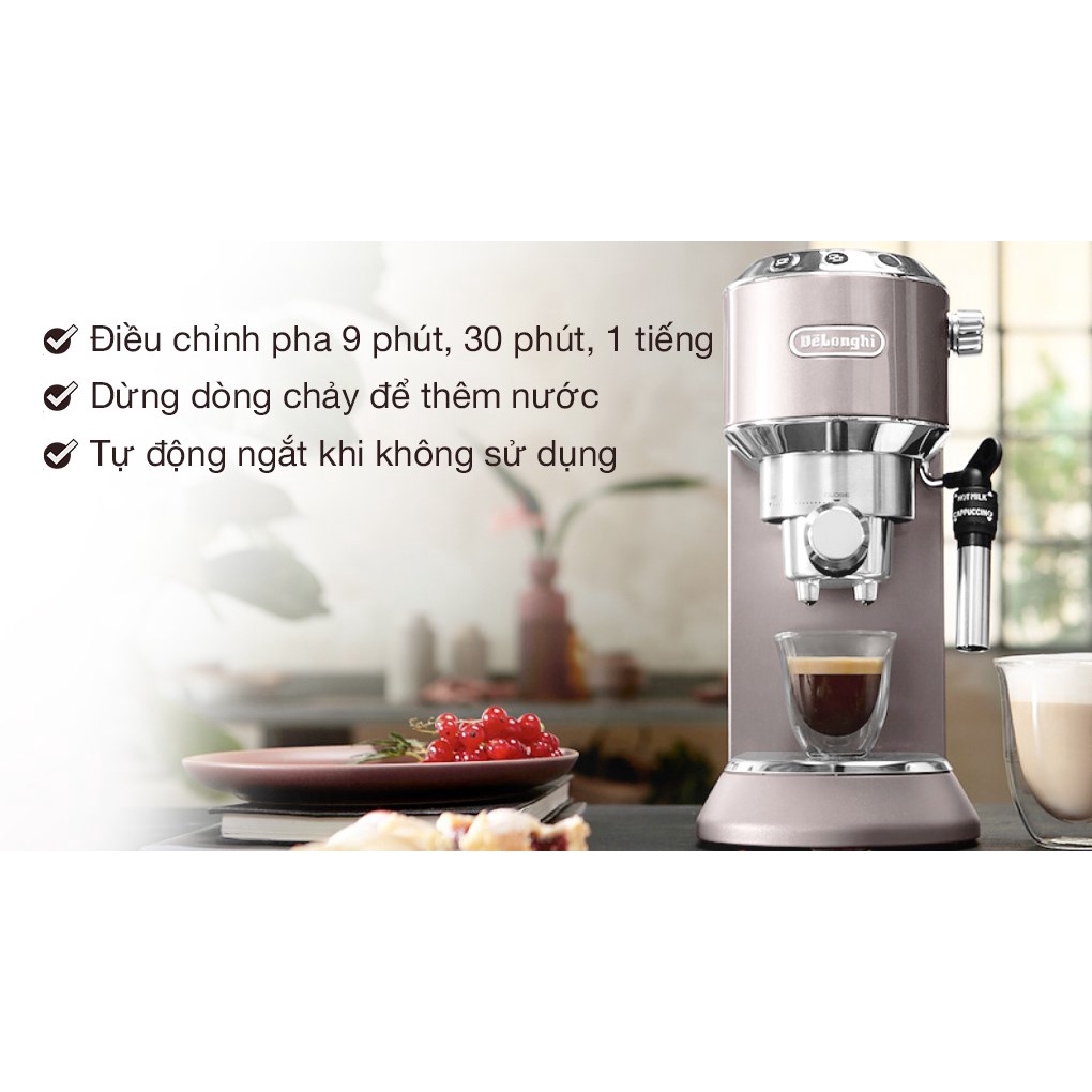 Máy pha cafe Delonghi EC785, công suất 1300W, dung tích 1.1L, áp suất 15 par, hệ thống Thermoblock, bảo hành 1 năm