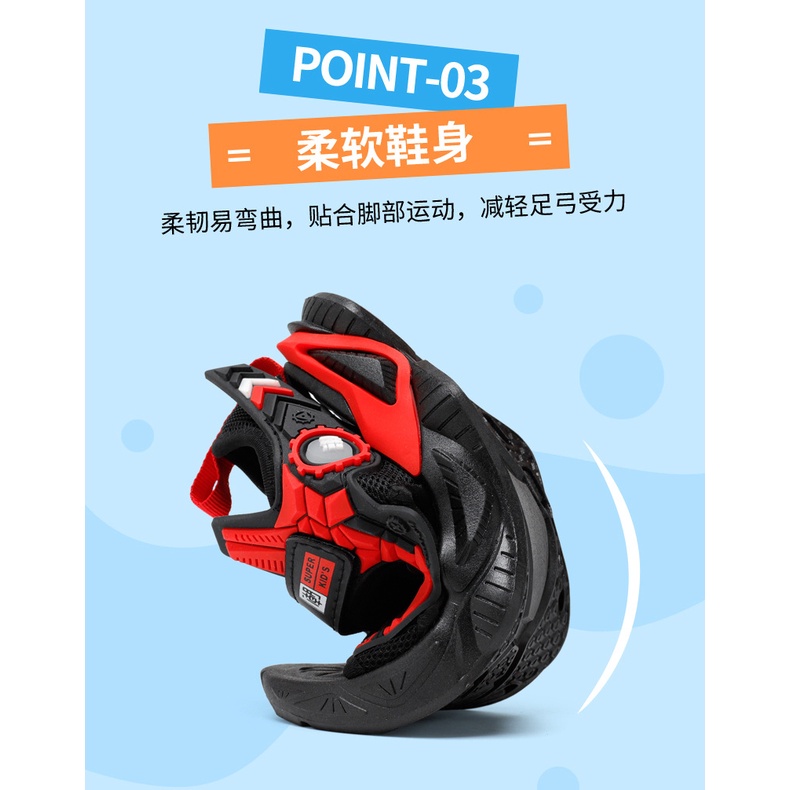 T10- Sandal siêu nhân bé trai. phong cách ngầu, quai dù mềm, đế êm.