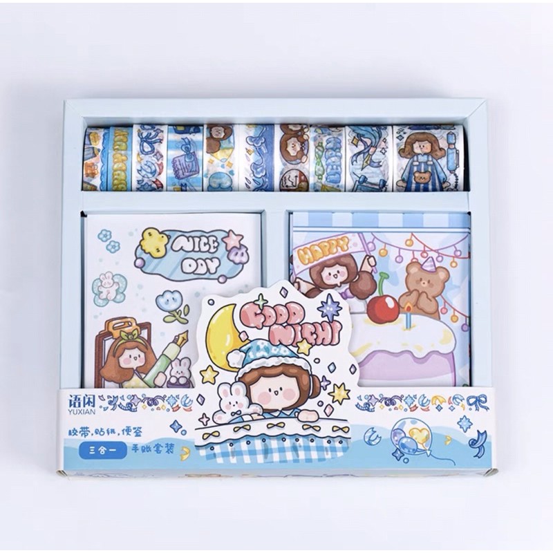Hộp washi tape x stickers x note siêu dễ thương DIY